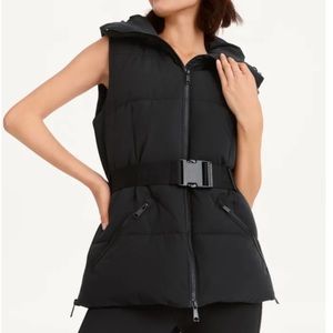 NWT - DKNY Belted Puffer Vest with Hood - MEDIUM